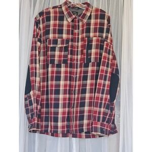 Wrangler ATG Flannel Shirt Jacket Plaid Button Up Long Sleeve L